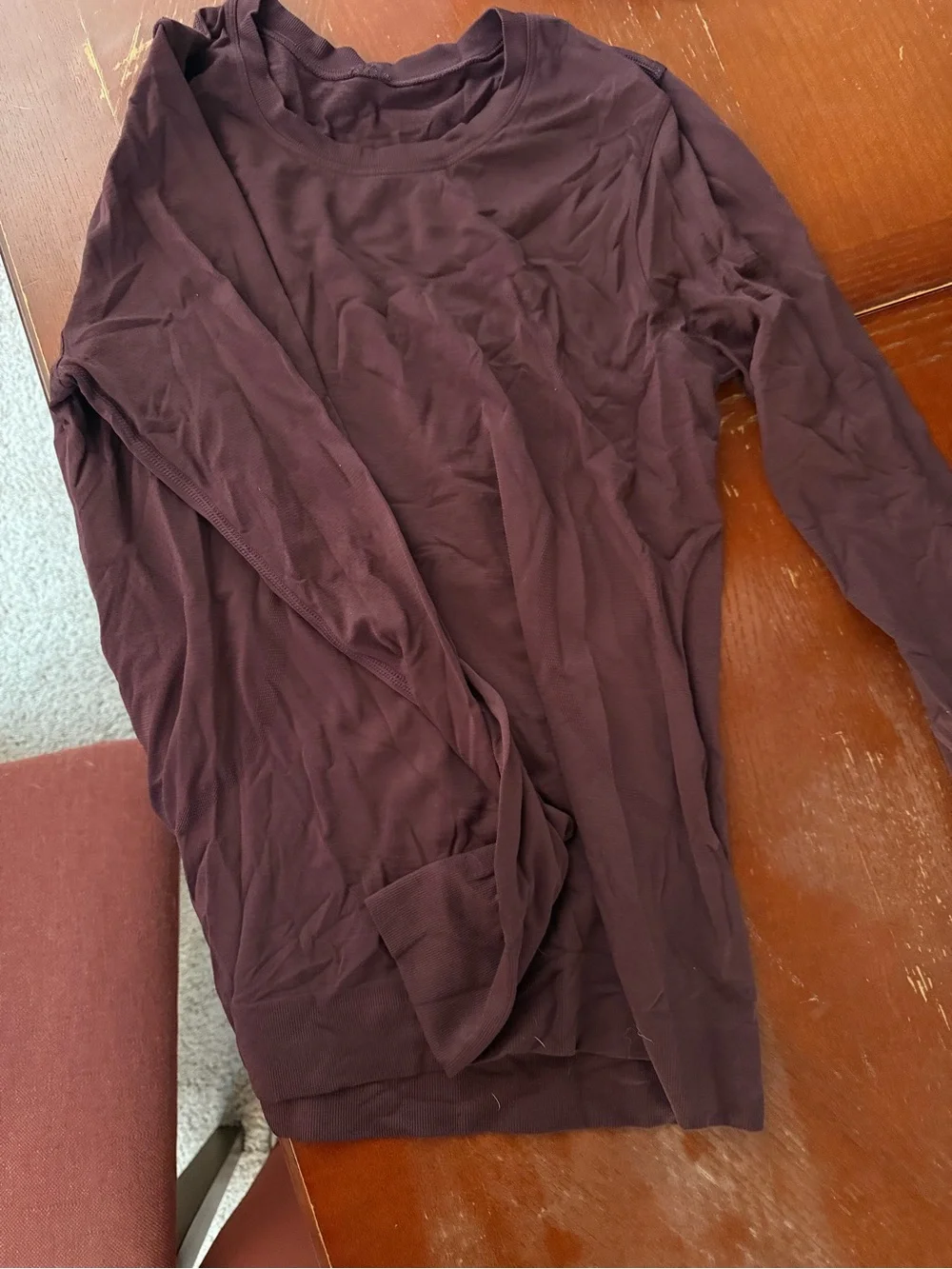 Dark red lululemon long sleeve